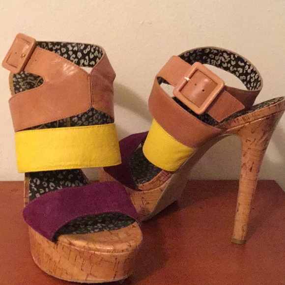 Jessica Simpson Shoes Jessica Simpson Suede Leather Cork Slingback